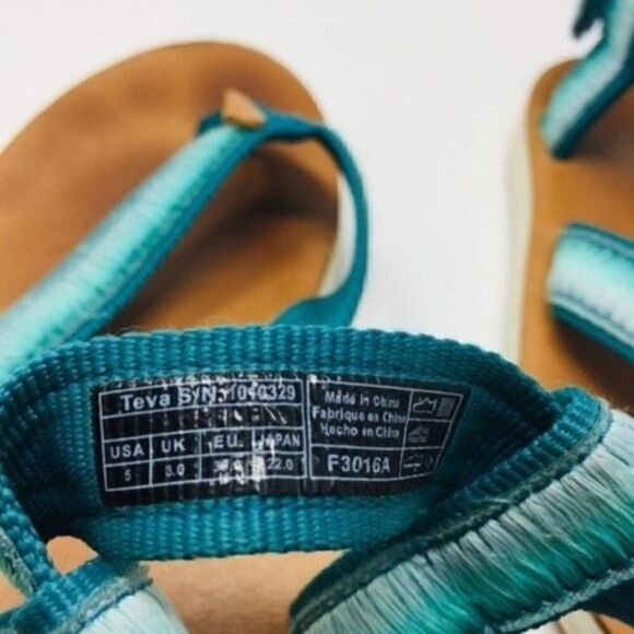 Teva teal hombre gladiador sandals leather sole aqua us 5 BoxA - Picture 7 of 8